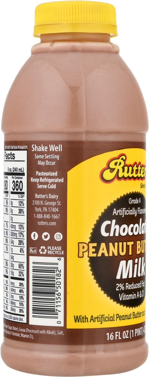 slide 2 of 9, Rutter's 2% Reduced Fat Chocolate Peanut Butter Milk - 16 fl oz, 16 fl oz