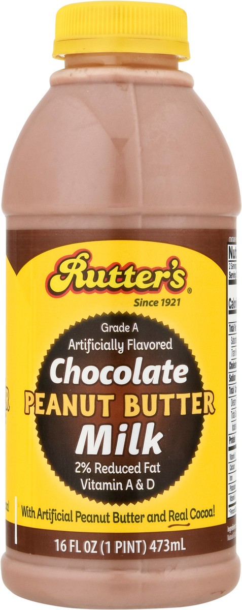 slide 9 of 9, Rutter's 2% Reduced Fat Chocolate Peanut Butter Milk - 16 fl oz, 16 fl oz