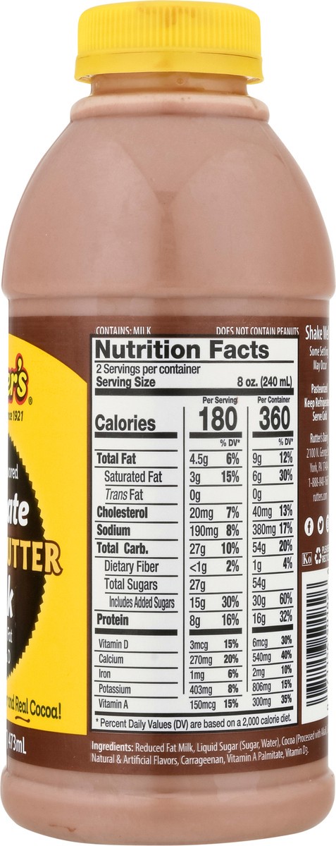 slide 8 of 9, Rutter's 2% Reduced Fat Chocolate Peanut Butter Milk - 16 fl oz, 16 fl oz