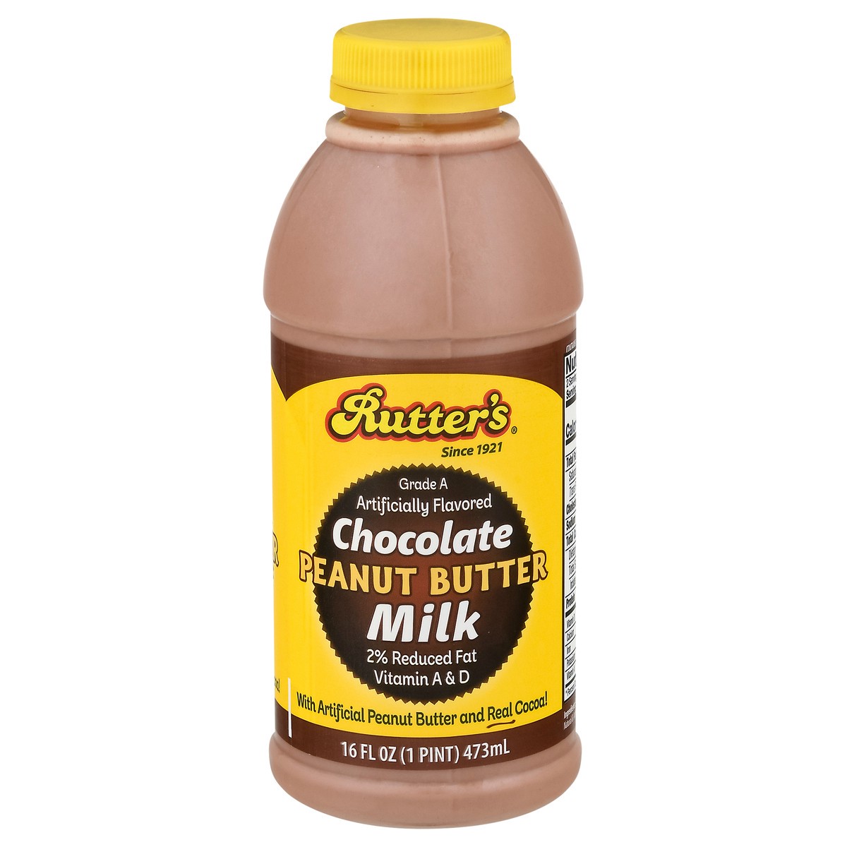 slide 1 of 9, Rutter's 2% Reduced Fat Chocolate Peanut Butter Milk - 16 fl oz, 16 fl oz