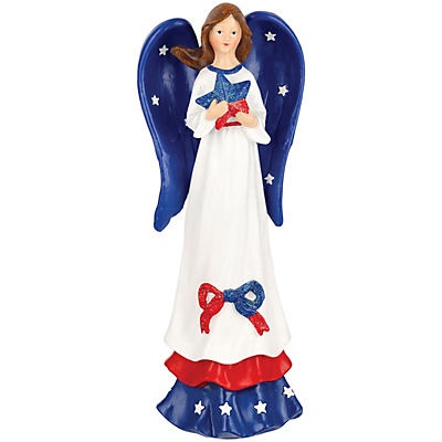 slide 1 of 1, Destination Holiday Patriotic Angel with Star Tabletop Decor, 1 ct