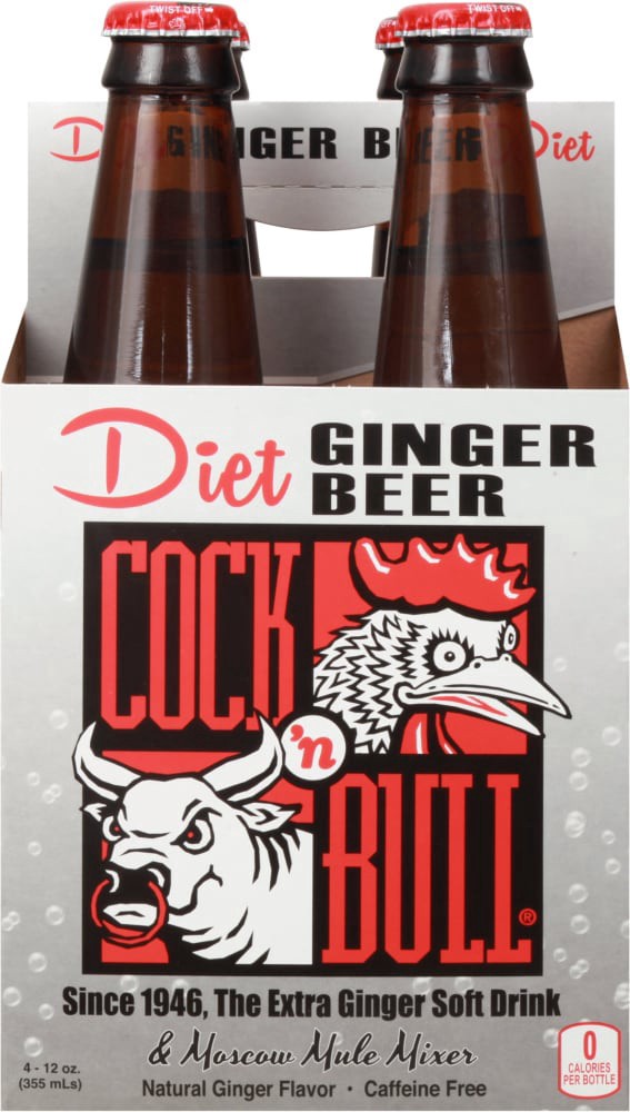 slide 2 of 5, Cock'n Bull Ginger Beer, Diet, 4 ct; 12 fl oz