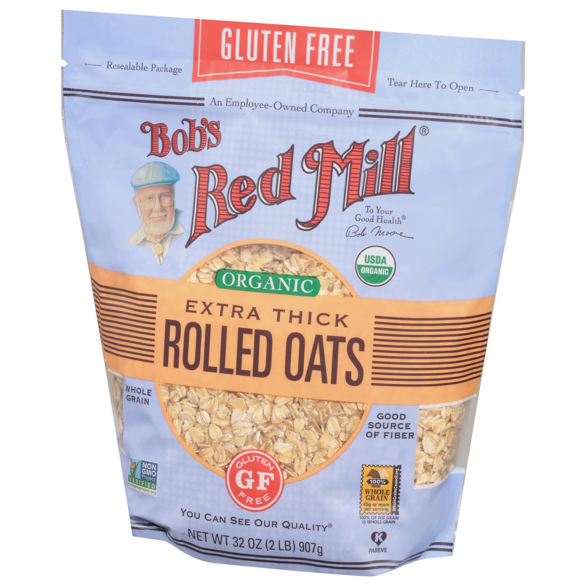 slide 3 of 9, Bob's Red Mill Bobs Red Mill Rolled Oats Gluten Free Organic Extra Thick - 32 Oz, 32 oz