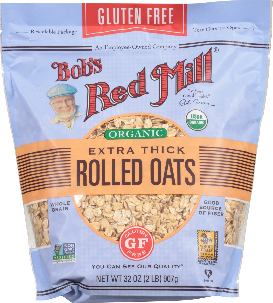 slide 6 of 9, Bob's Red Mill Bobs Red Mill Rolled Oats Gluten Free Organic Extra Thick - 32 Oz, 32 oz