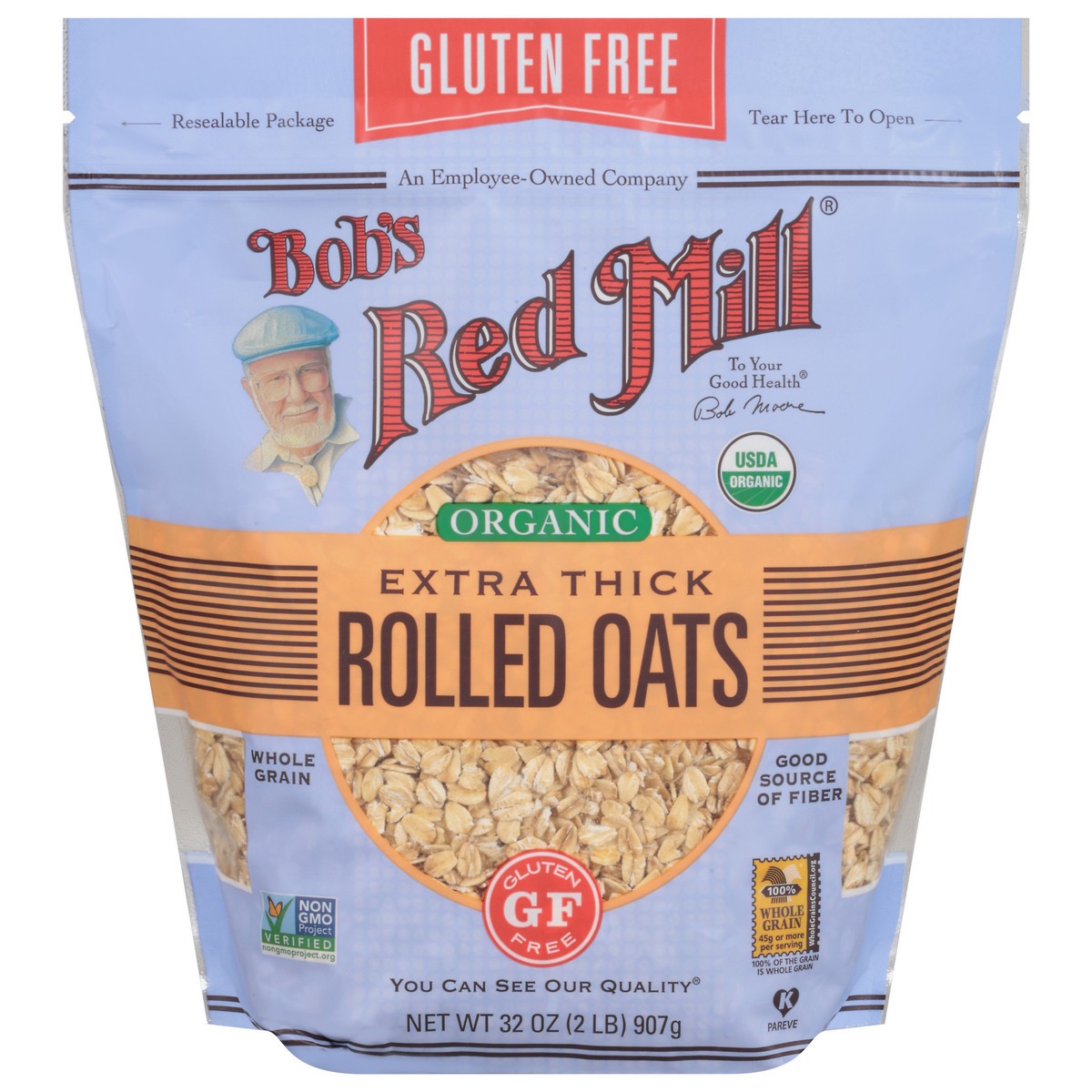 slide 1 of 9, Bob's Red Mill Bobs Red Mill Rolled Oats Gluten Free Organic Extra Thick - 32 Oz, 32 oz