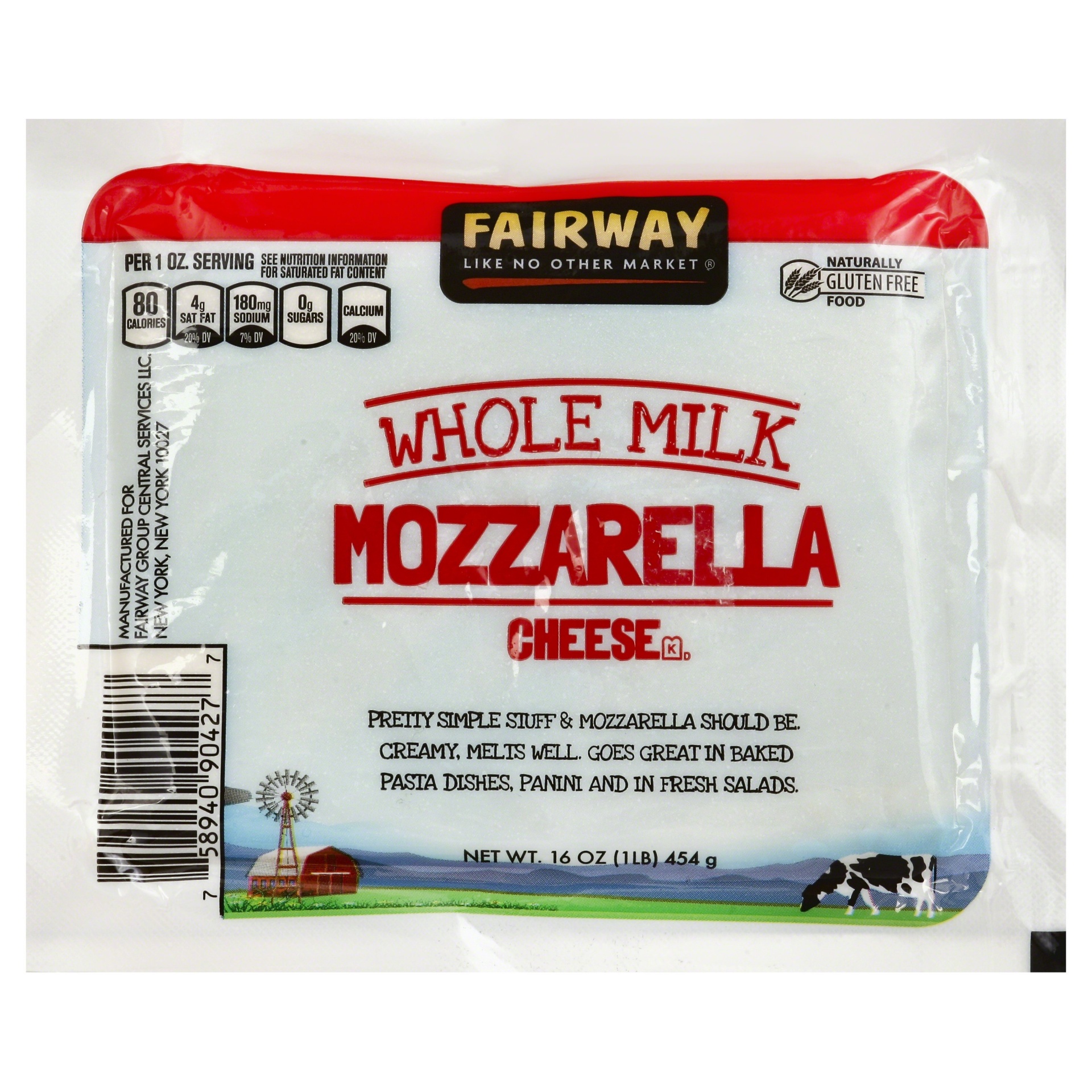 slide 1 of 1, Fairway Whole Milk Mozzarella, 16 oz
