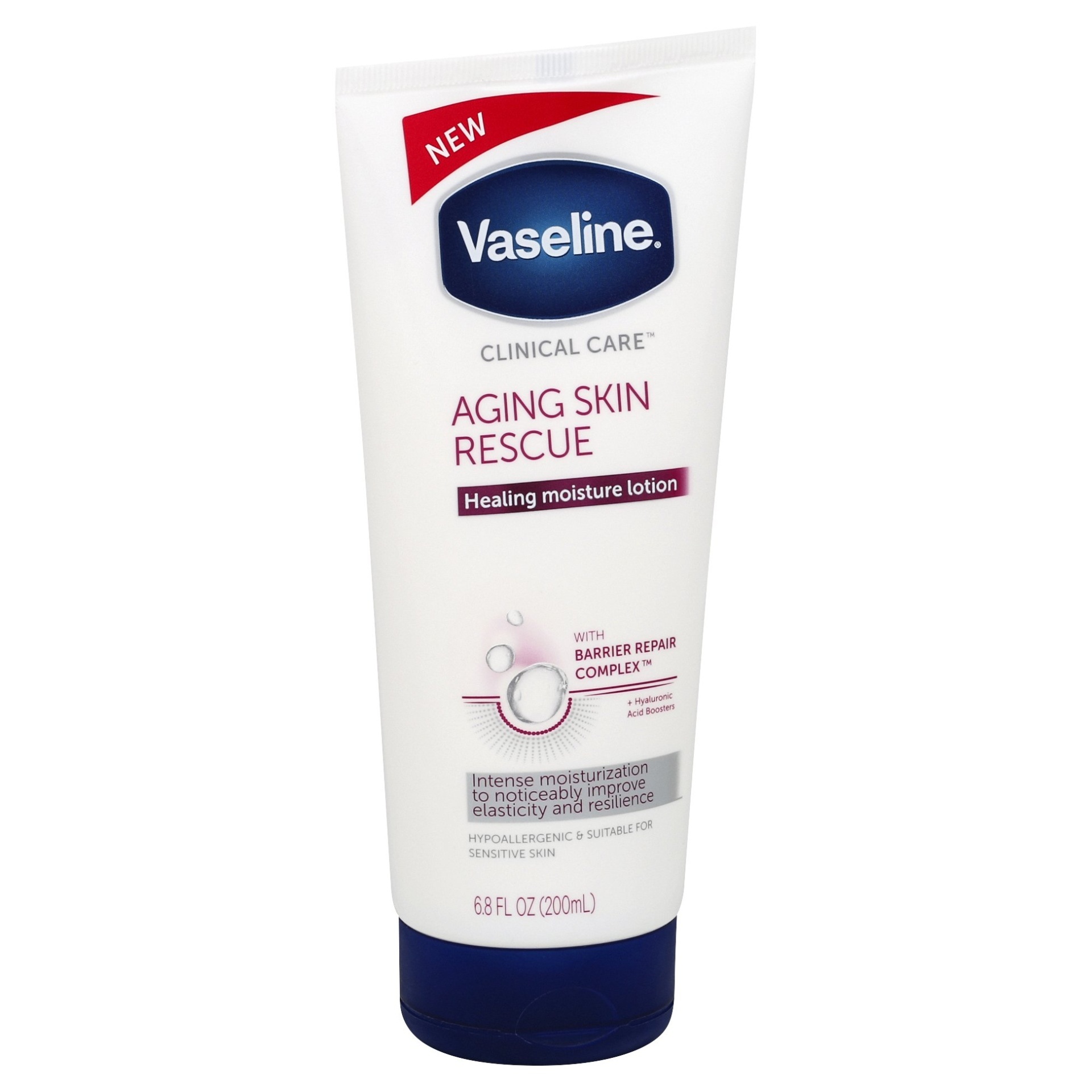 slide 1 of 1, Vaseline Clinical Care Aging Skin Rescue Healing Moisture Hand & Body Lotion, 6.8 fl oz
