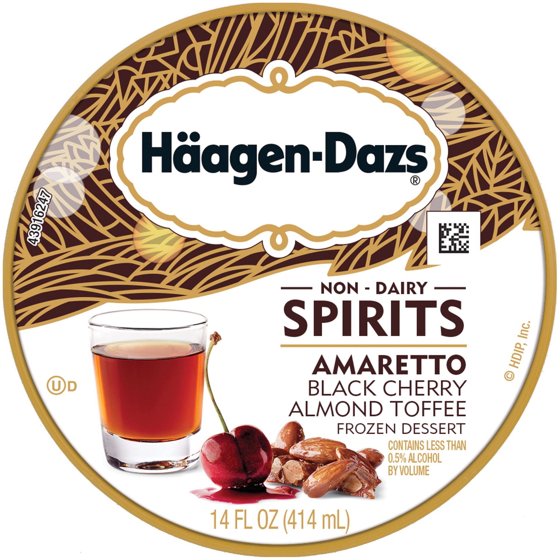 slide 7 of 7, Häagen-Dazs Non-Dairy Spirits Amaretto Black Cherry Almond Toffee Frozen Dessert, 14 fl oz