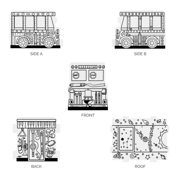 slide 5 of 9, Bankers Box At Play School Bus Playhouse, 33-1/4"H X 31"W X 44-3/4"D, 60% Recycled, White/Black, Elementary, 1 ct