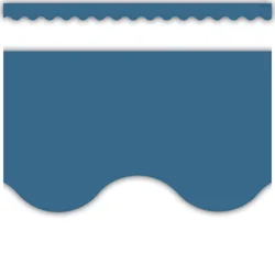 Teacher Created Resources Scalloped Border Trim, 2-3/16"" x 35"", Slate Blue, Pack Of 12
