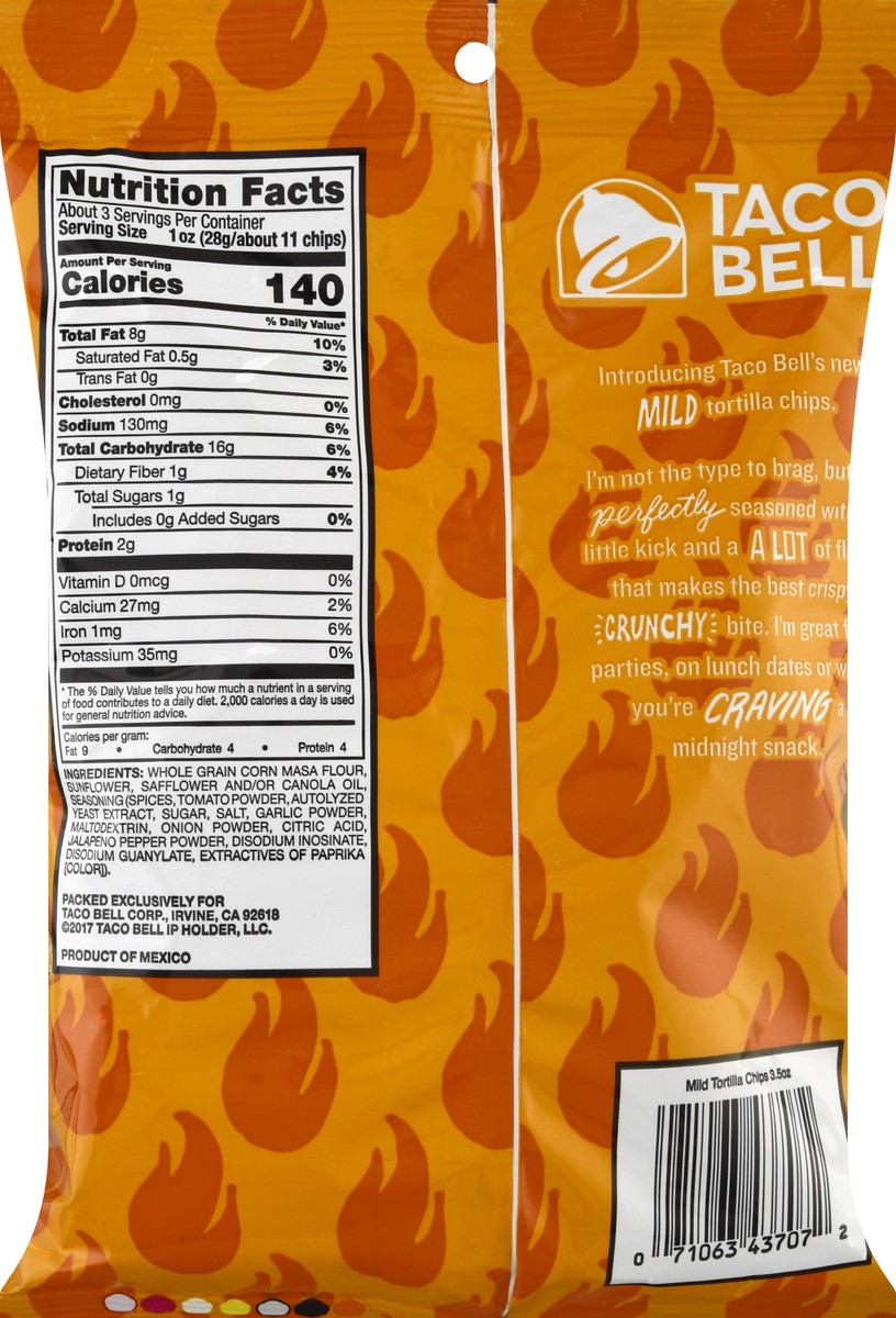slide 3 of 8, Taco Bell Mild Tortilla Chips 3.5 oz, 1 ct