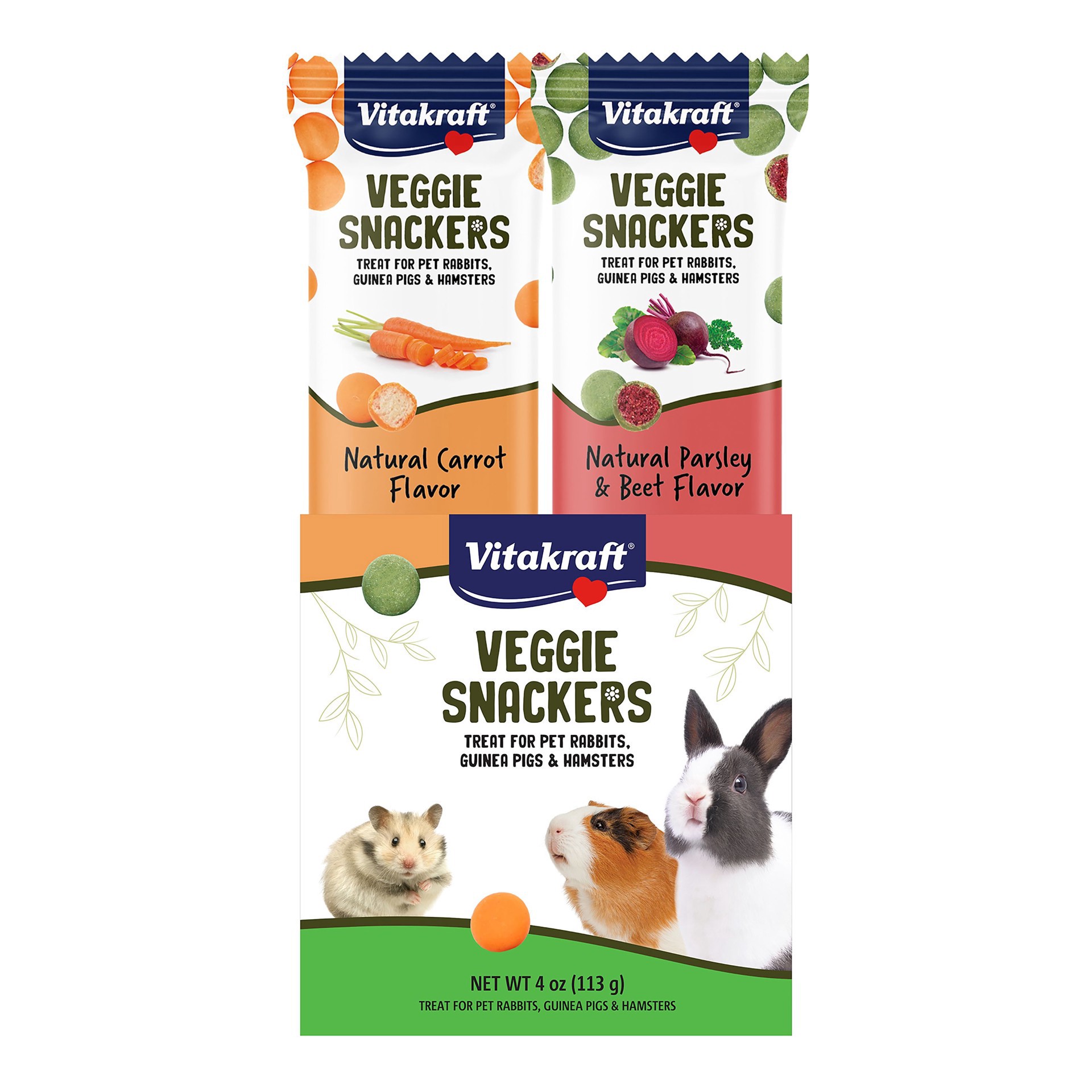 slide 1 of 1, Vitakraft Veggie Snackers Small Pet Treats, 2 ct