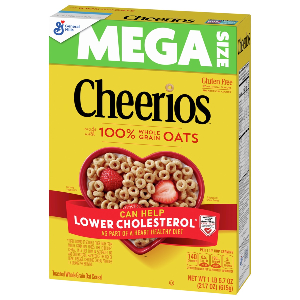 slide 3 of 11, Cheerios Original Cheerios Heart Healthy Cereal, 21.7 OZ Mega Size Cereal Box, 21.7 oz