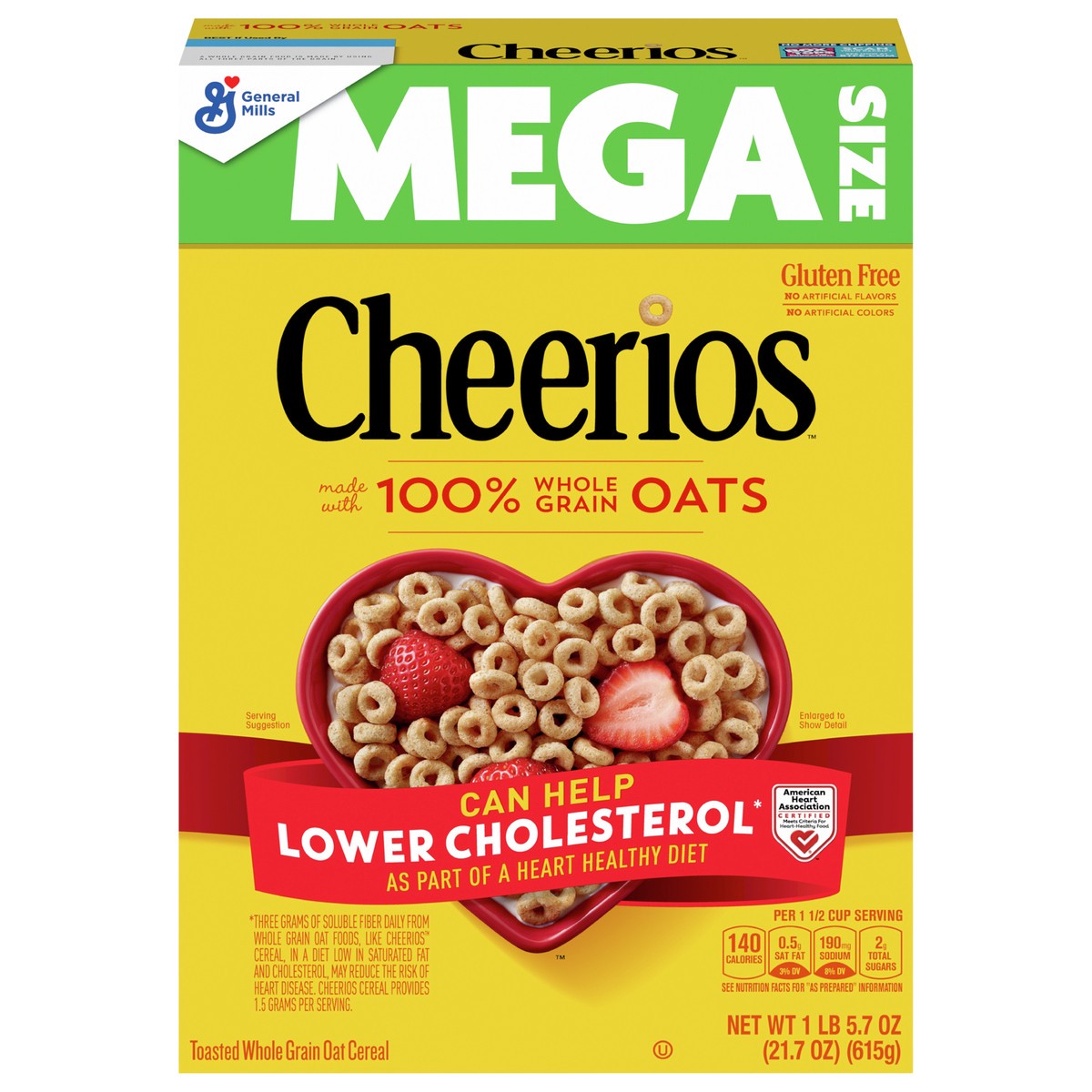 slide 1 of 11, Cheerios Original Cheerios Heart Healthy Cereal, 21.7 OZ Mega Size Cereal Box, 21.7 oz