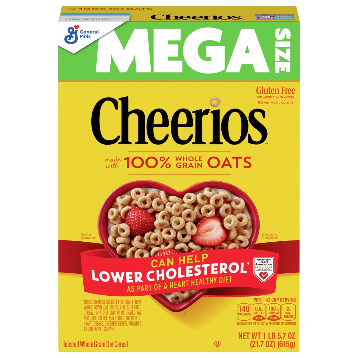 slide 9 of 11, Cheerios Original Cheerios Heart Healthy Cereal, 21.7 OZ Mega Size Cereal Box, 21.7 oz