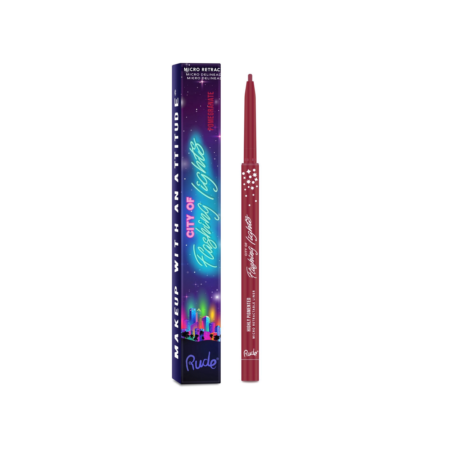 slide 1 of 1, Rude Cosmetics Eyeliner City Of Flashing Lights - Pomegranate, 1 ct
