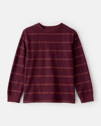 Carter's Carters Boys Striped Long-Sleeve T-Shirt - Burgundy Maroon M