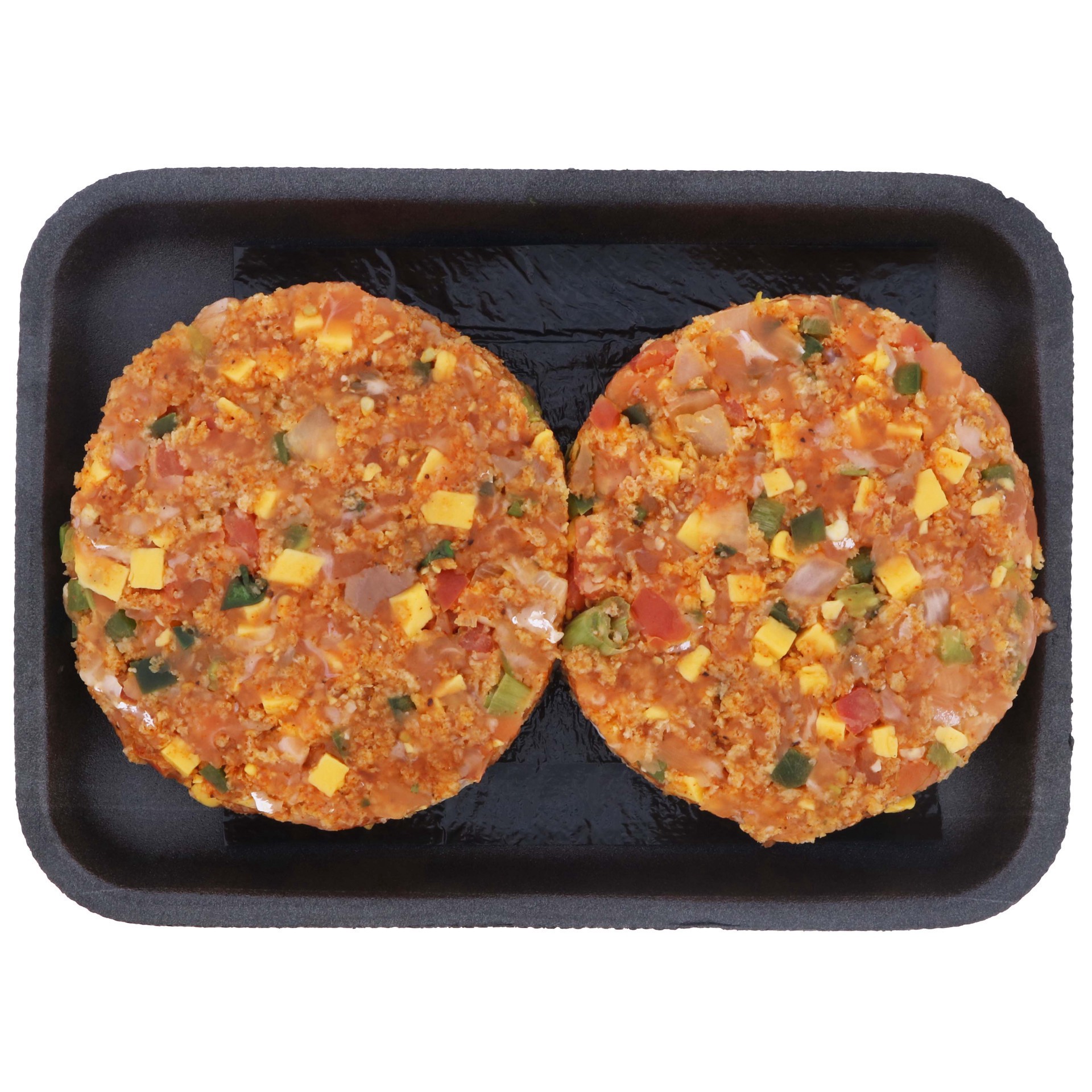 slide 1 of 1, H-E-B Fish Market Atlantic Salmon Burger Patties - Fiesta Jalapeno, 2 ct