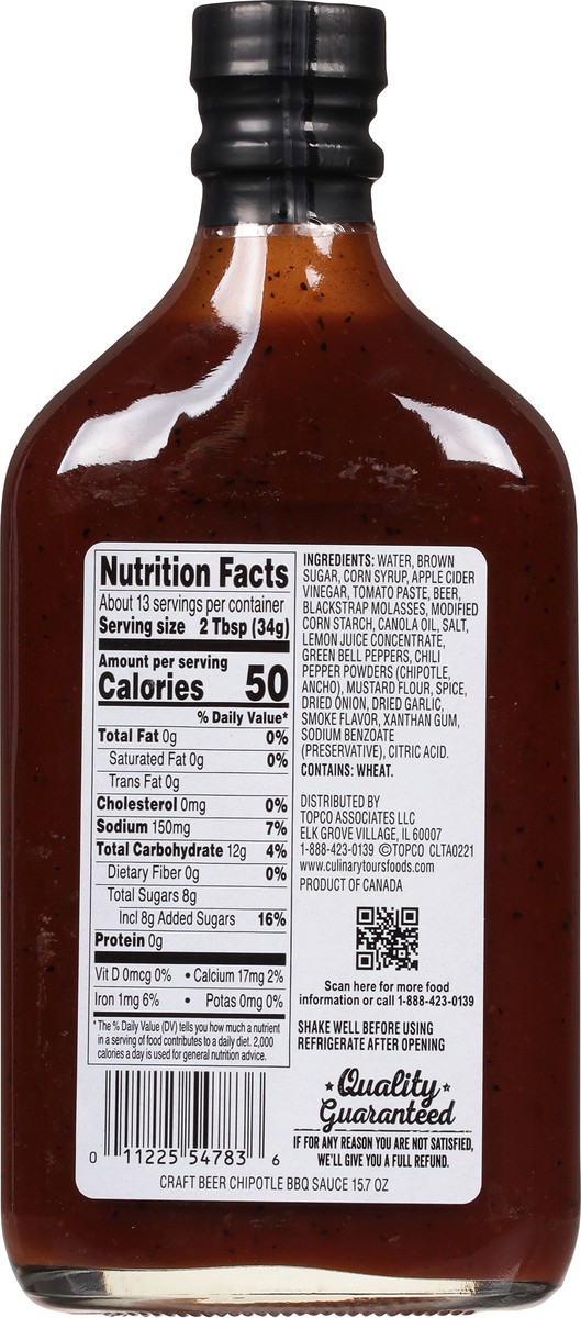 slide 5 of 9, Culinary Tours Craft Beer Chipotle BBQ Sauce 15.7 oz, 15.7 oz