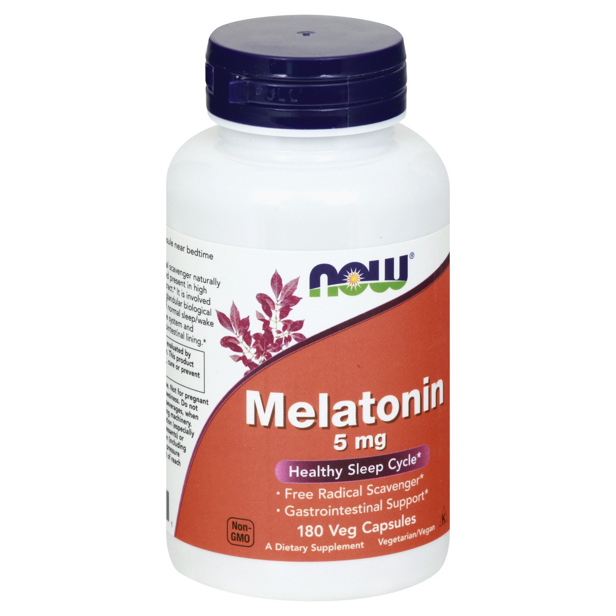 slide 2 of 9, NOW Melatonin 5 mg - 180 Veg Capsules, 180 ct