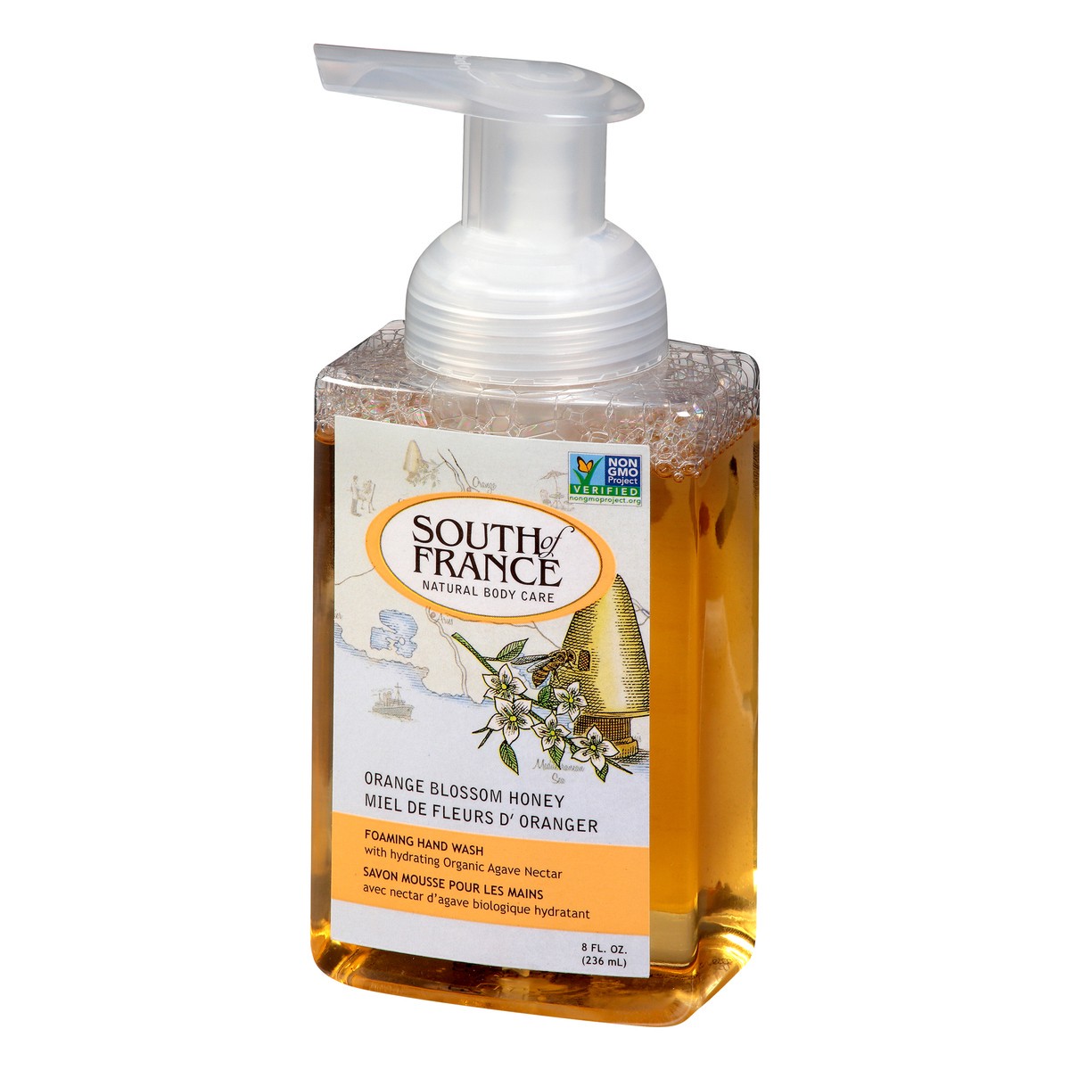 slide 3 of 9, South Of France Orange Blossom Honey Hand Soap, 8 oz