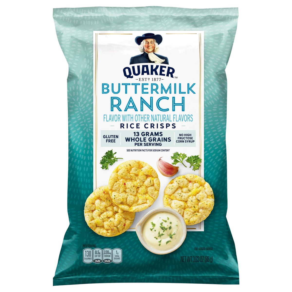 slide 1 of 1, Quaker Rice Crisps Buttermilk Ranch 3.03 Oz, 3.03 oz