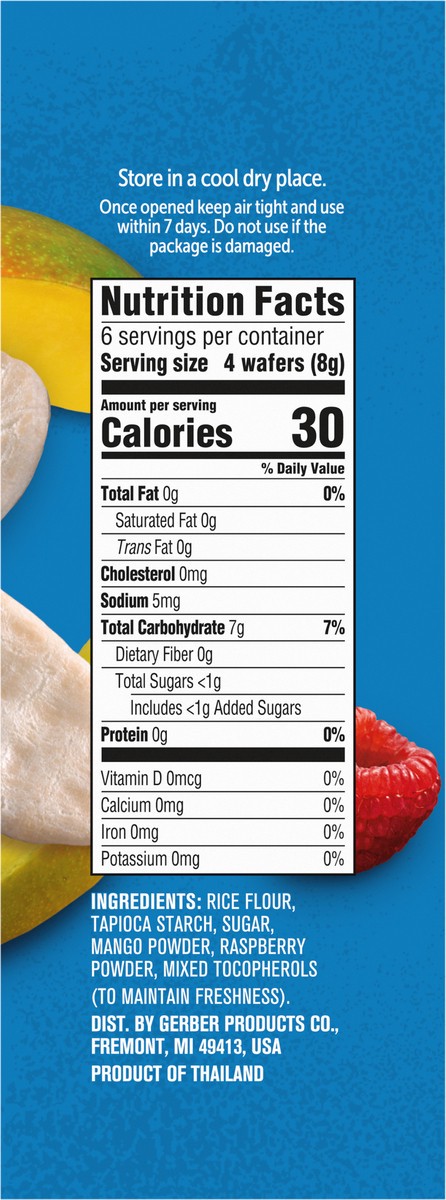 slide 12 of 12, Gerber Teethers, Mango Raspberry Gentle Teething Wafers, Baby Teething Snacks, 12 ct