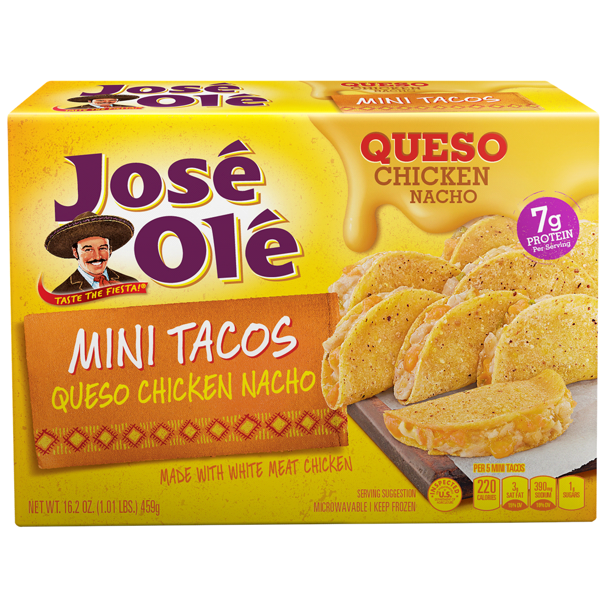 slide 1 of 8, José Olé Mini Tacos Beef & Cheese, 16.2 oz