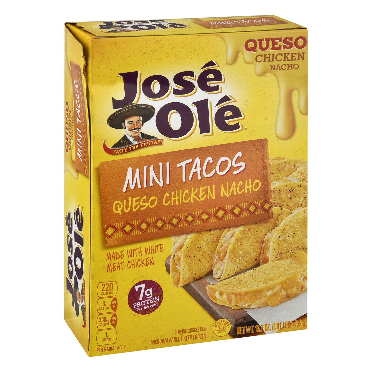 slide 3 of 13, José Olé Mini Queso Chicken Nacho Tacos 16.2 oz, 16.2 oz