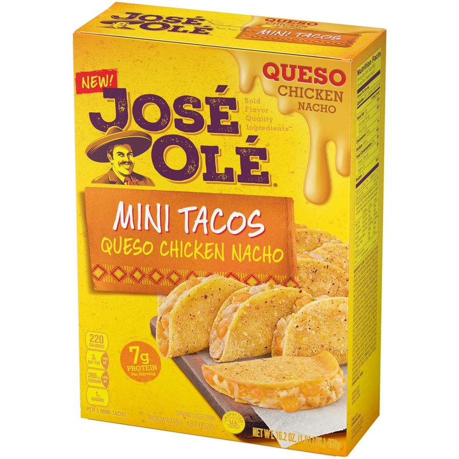 slide 3 of 8, José Olé Mini Tacos Beef & Cheese, 16.2 oz