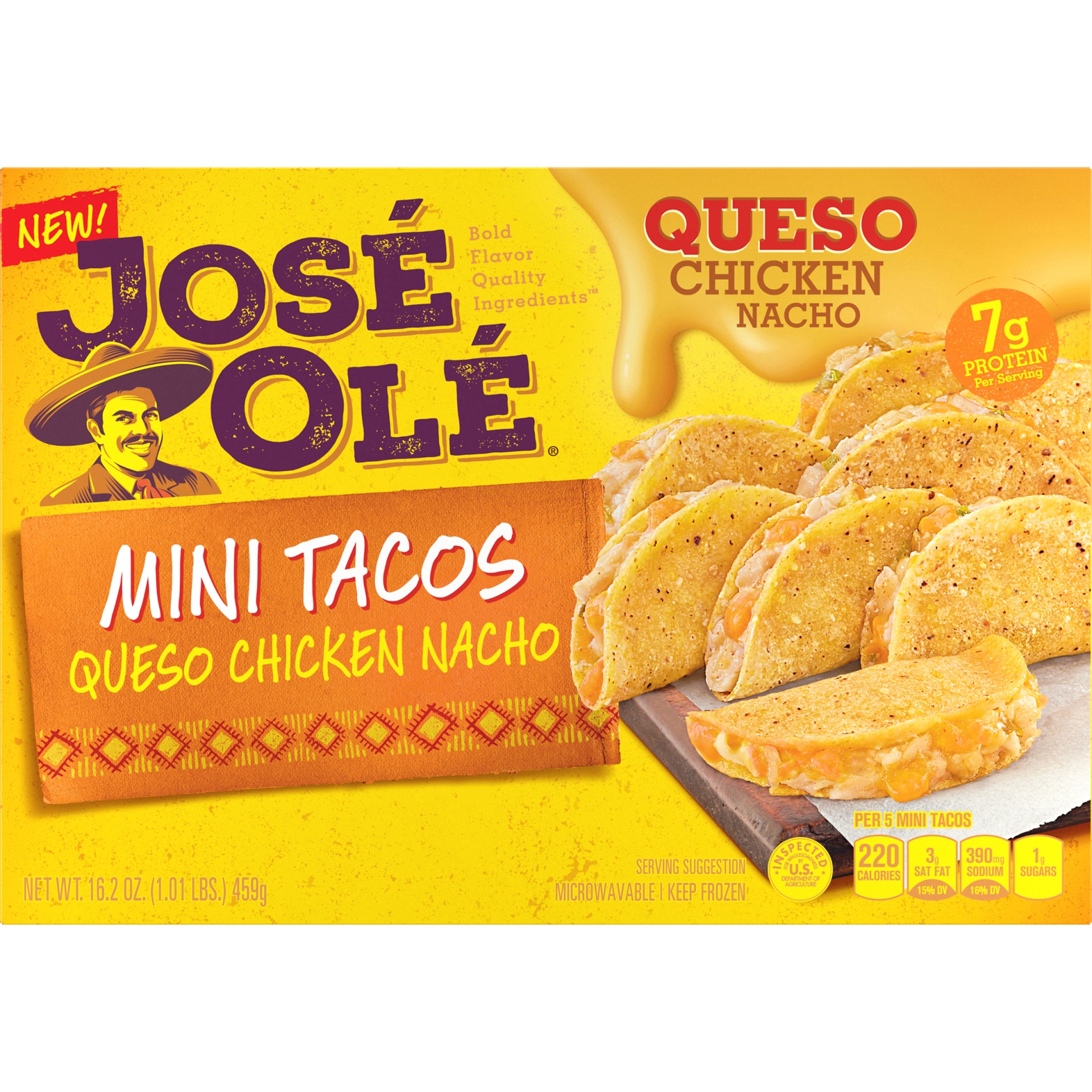 slide 6 of 8, José Olé Mini Tacos Beef & Cheese, 16.2 oz