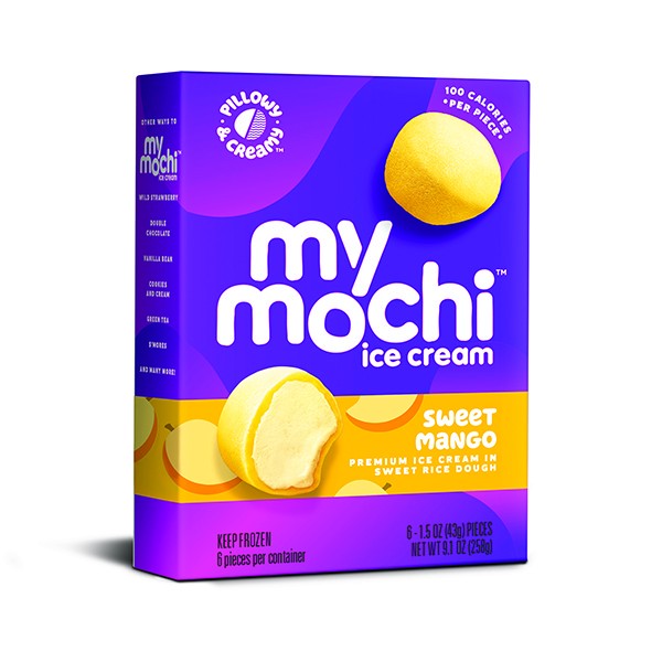 slide 1 of 6, My/Mochi Ice Cream Mango, 6-Pack, 6 ct