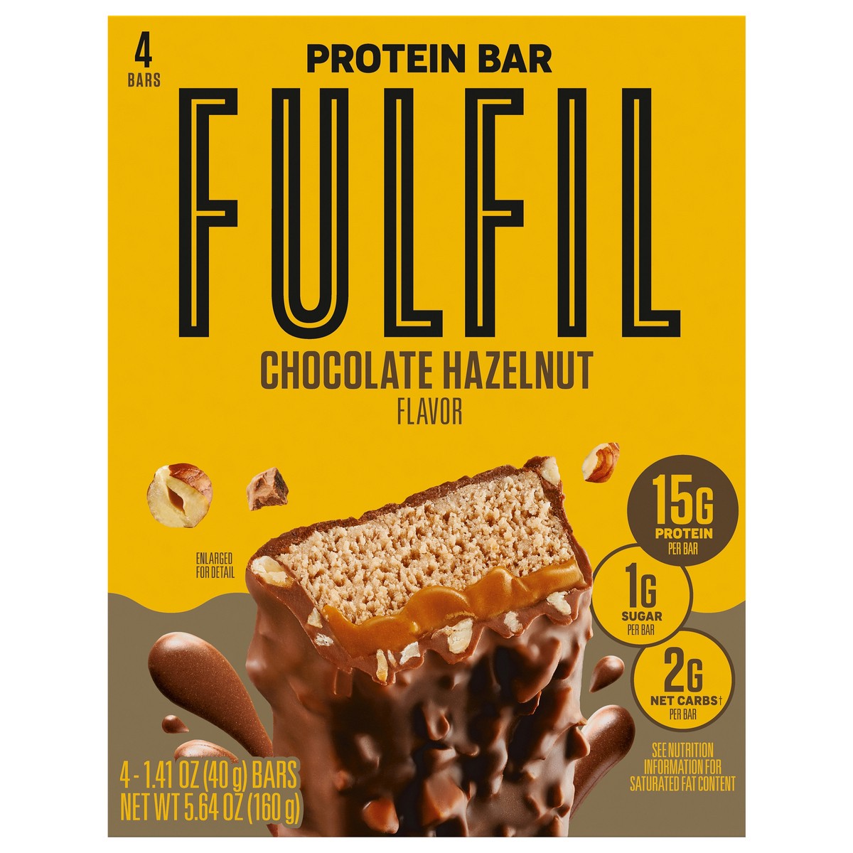 slide 9 of 11, FULFIL Chocolate Hazelnut Flavored Protein Bars, 1.41 oz (4 Count), 4 ct