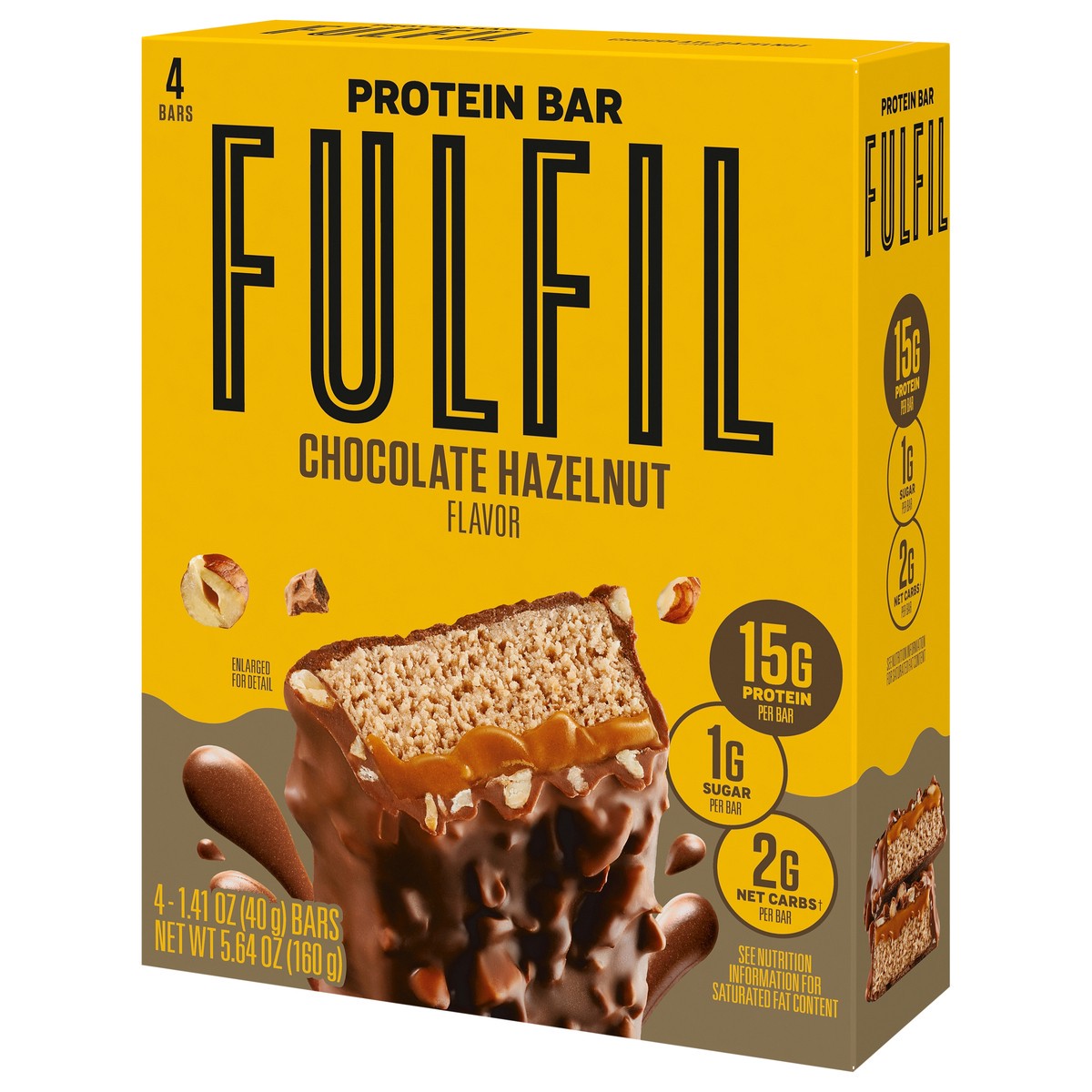slide 4 of 11, FULFIL Chocolate Hazelnut Flavored Protein Bars, 1.41 oz (4 Count), 4 ct