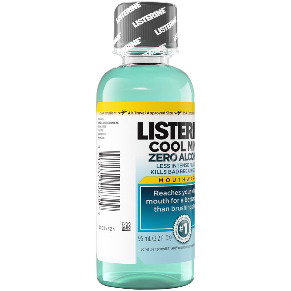 slide 2 of 6, Listerine Zero Travel Size Clean Mint Mouthwash, 3.2 fl oz