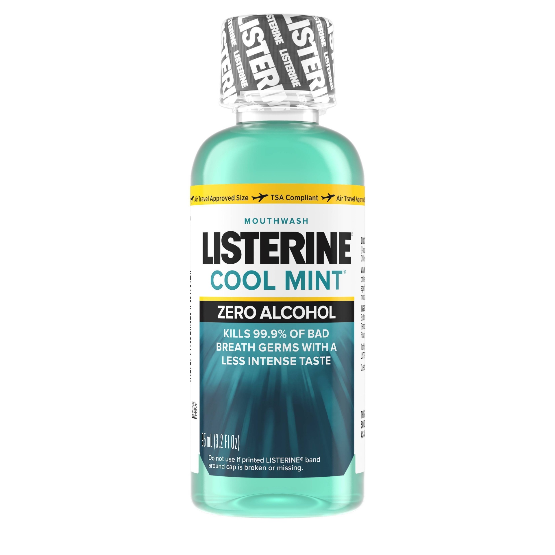 slide 1 of 6, Listerine Zero Travel Size Clean Mint Mouthwash, 3.2 fl oz