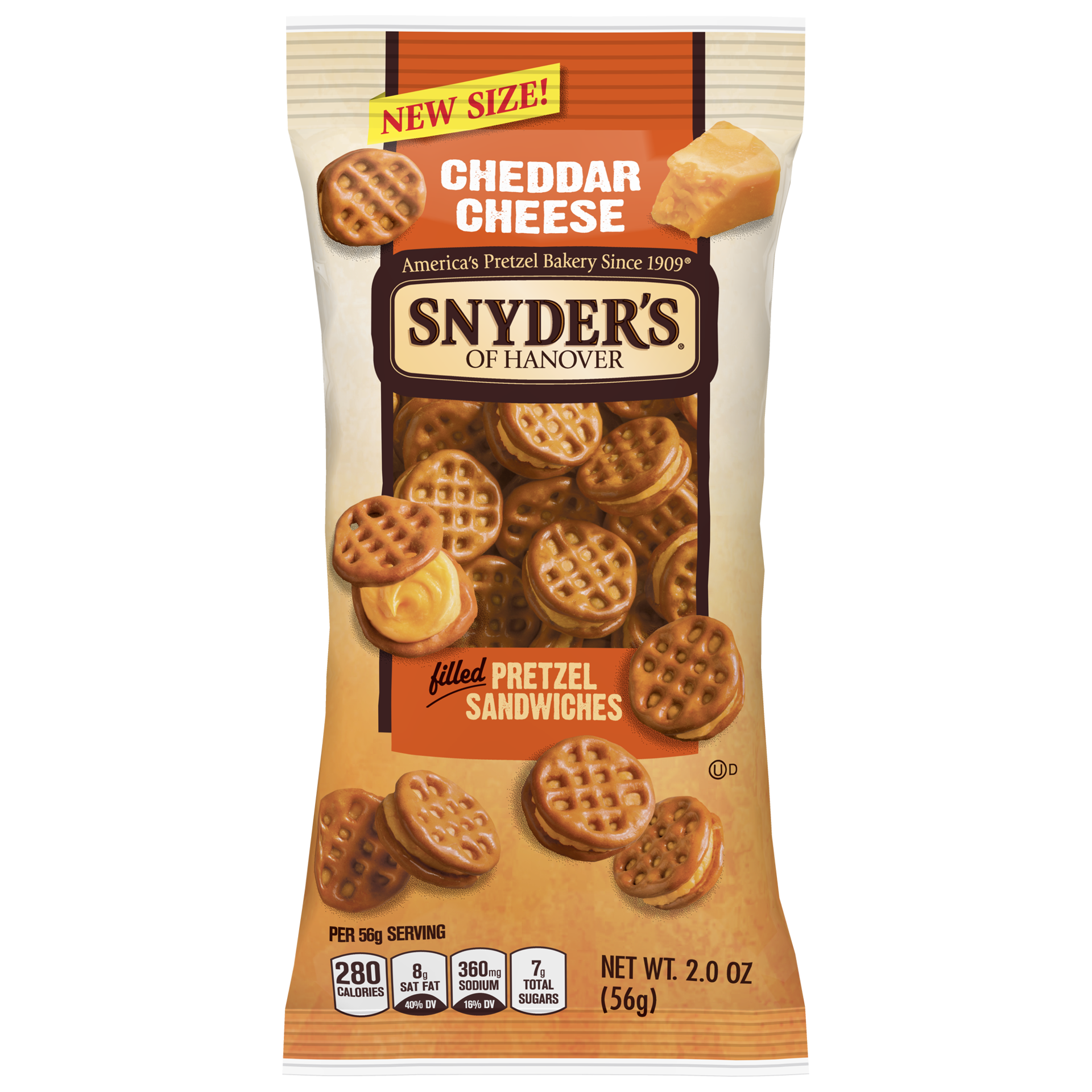 slide 2 of 5, Snyder's of Hanover Filled Cheddar Cheese Pretzel Sandwiches 2.0 oz, 2 oz