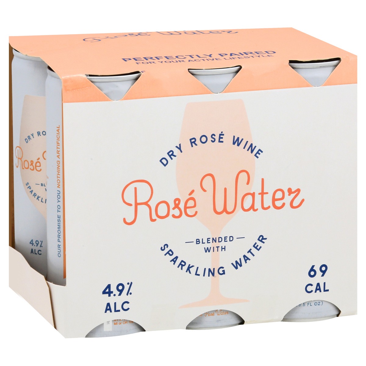 slide 3 of 9, Rose Water 6 Pack Dry Rose Wine Dry Rose Wine Blended with Sparkling Water 6 ea, 6 ct; 250 ml