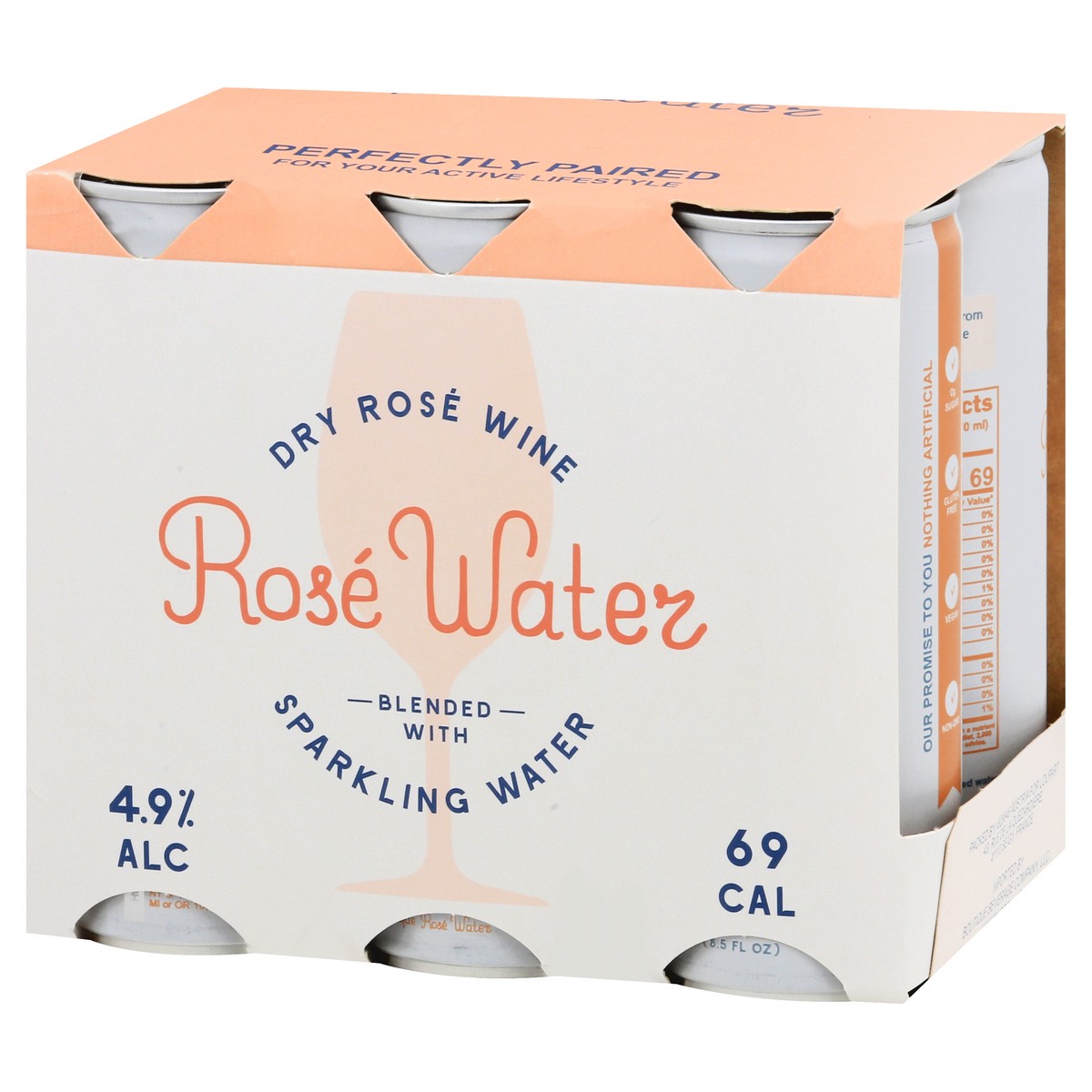 slide 5 of 9, Rose Water 6 Pack Dry Rose Wine Dry Rose Wine Blended with Sparkling Water 6 ea, 6 ct; 250 ml