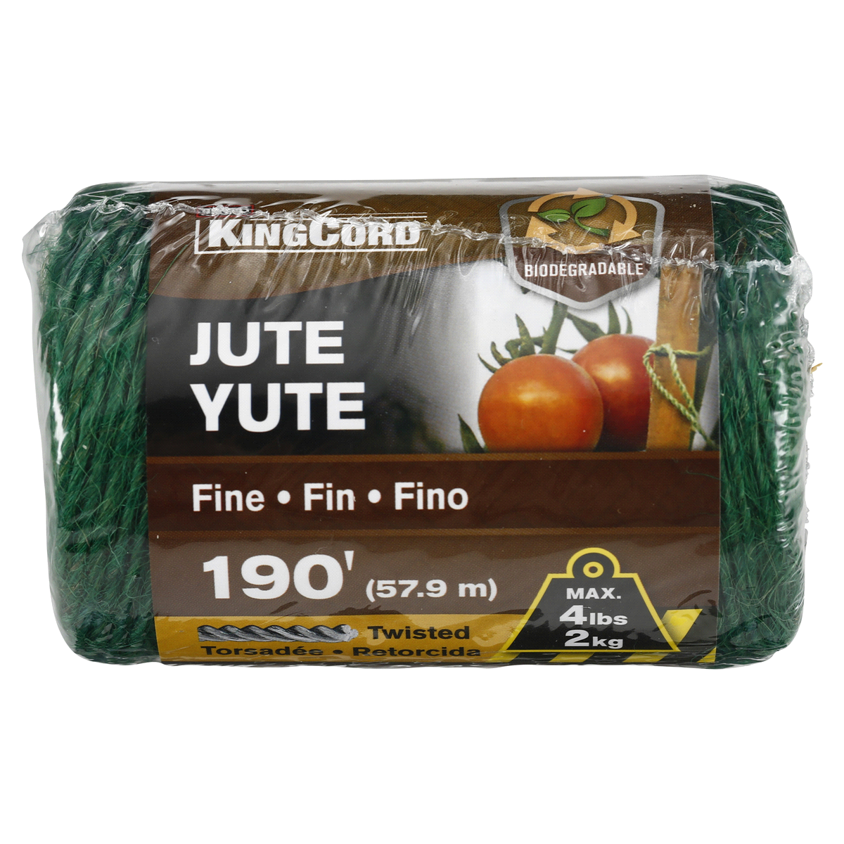 slide 1 of 1, KingCord 190' Light-Duty Jute Twine - Green, 190 ft