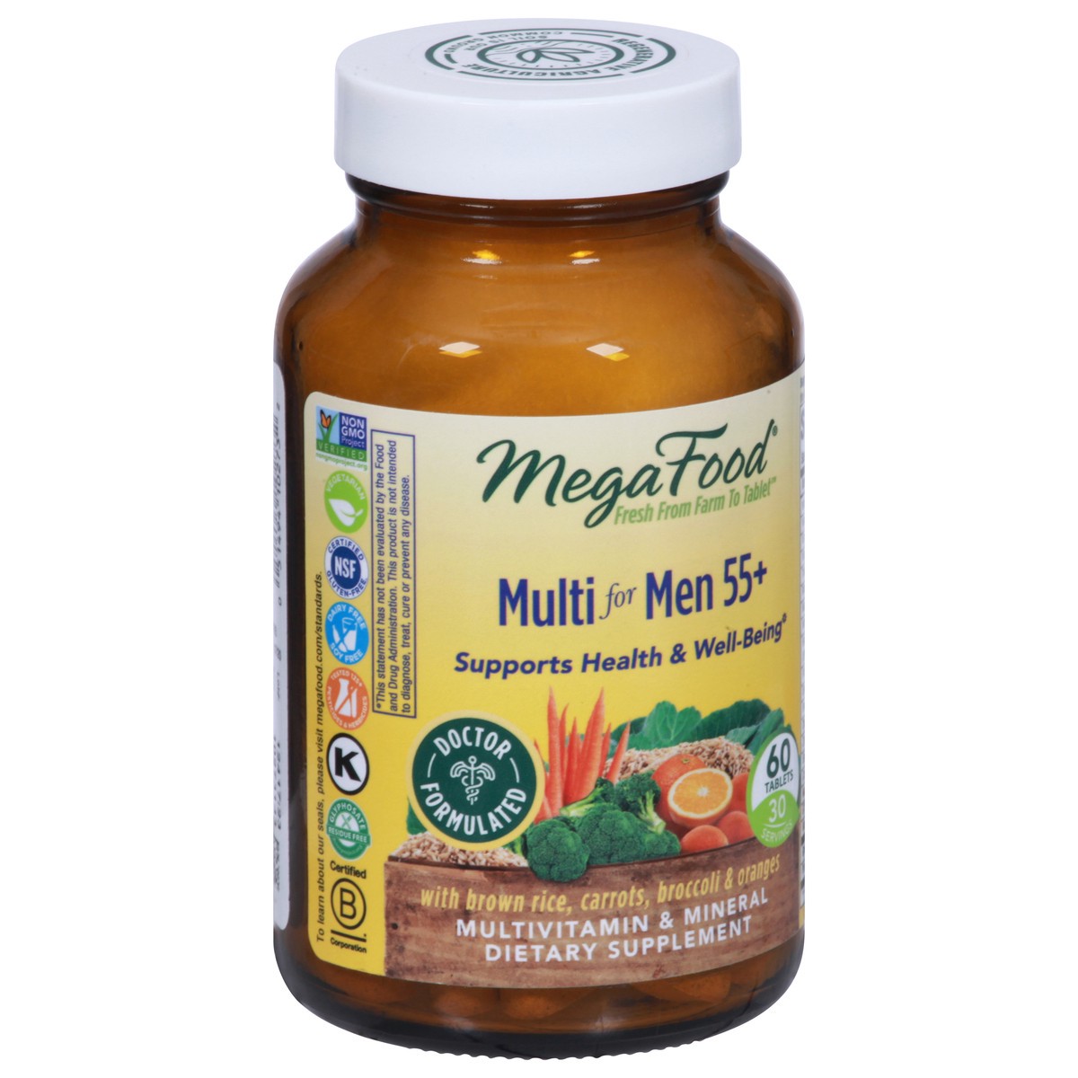 slide 5 of 12, MegaFood 55+ Multi for Men 60 Tablets, 60 ct