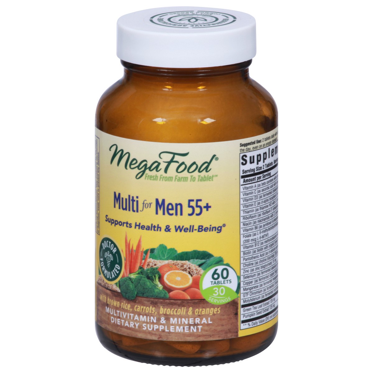 slide 3 of 12, MegaFood 55+ Multi for Men 60 Tablets, 60 ct