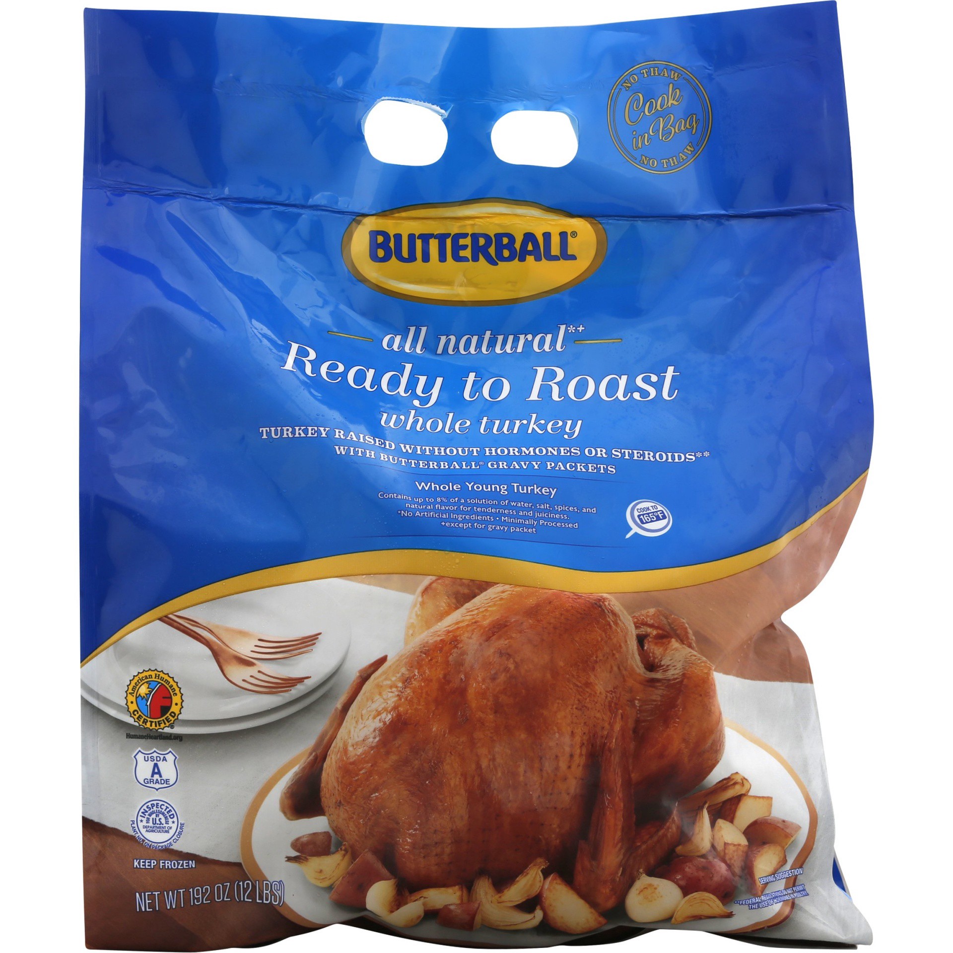 slide 1 of 12, Butterball Ready to Roast Frozen Whole Turkey, 192 oz