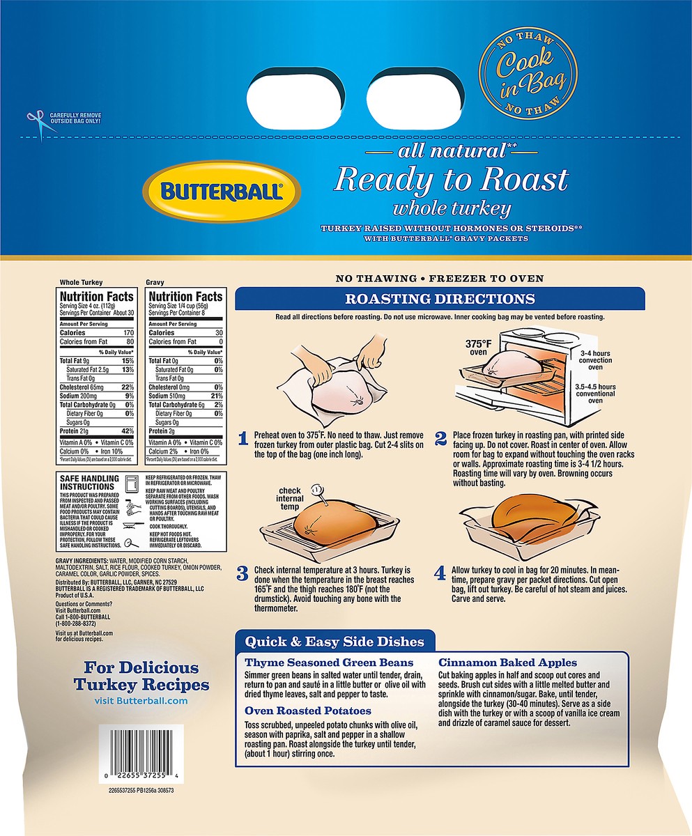 slide 4 of 12, Butterball Ready to Roast Frozen Whole Turkey, 192 oz