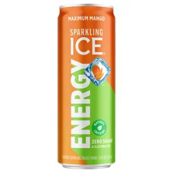 Sparkling Ice +Energy Maximum Mango 12 oz Can