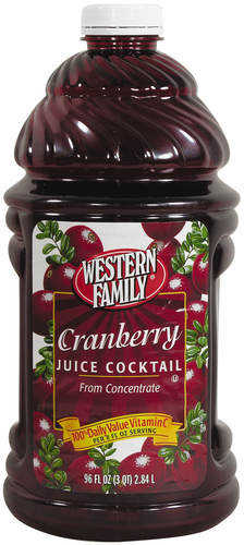 slide 1 of 1, Western Family Cranberry Juice Cocktail - 96 oz, 96 oz