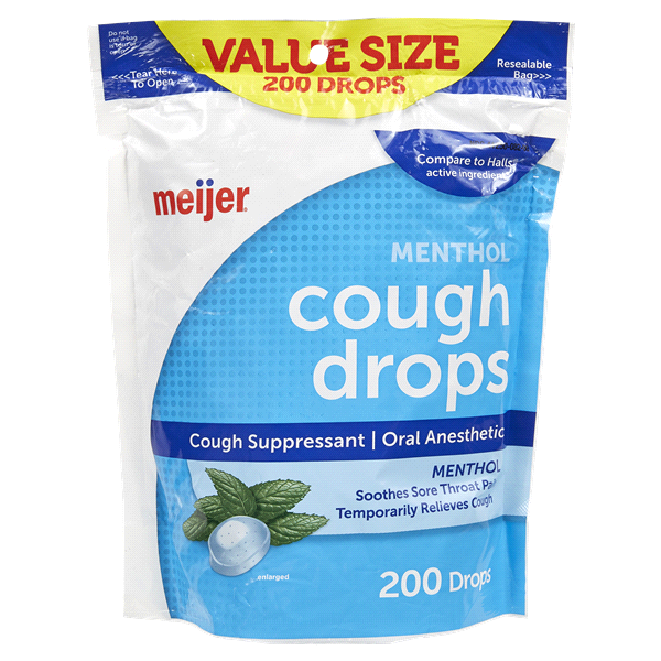 slide 1 of 2, Meijer Menthol Cough Drops, 200 ct