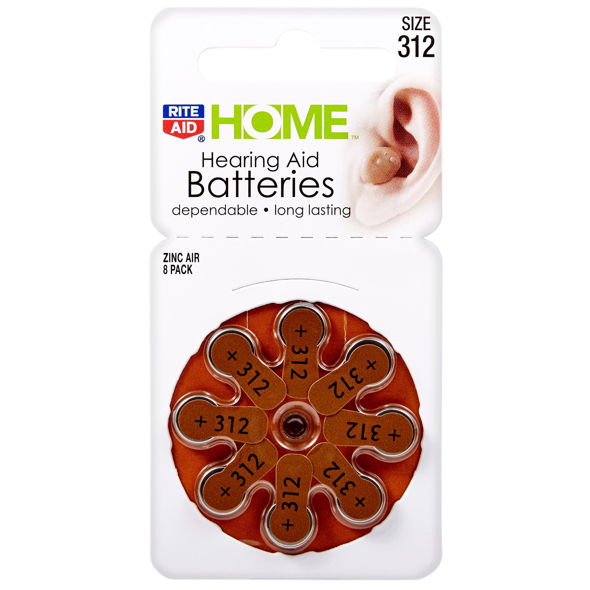 slide 3 of 3, Rite Aid Home Hearing Aid Batteries, Size 312, 24 ct