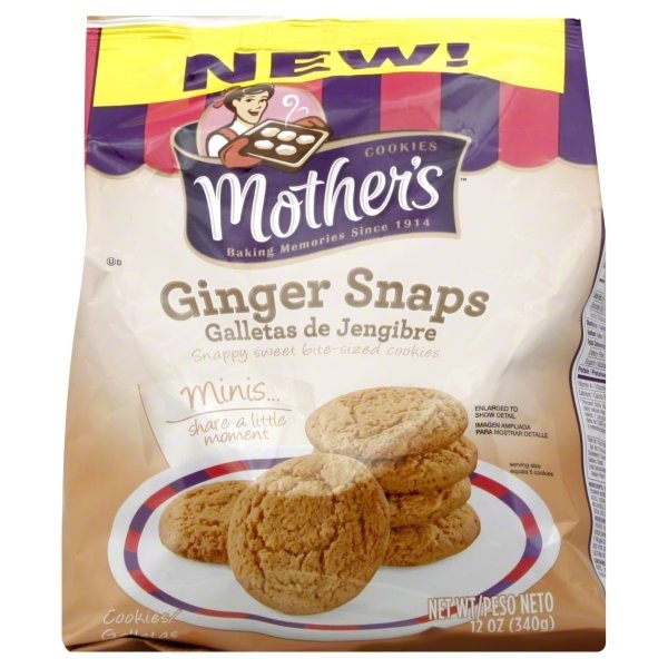 slide 1 of 1, Mother's Ginger Snaps Cookies, 12 oz