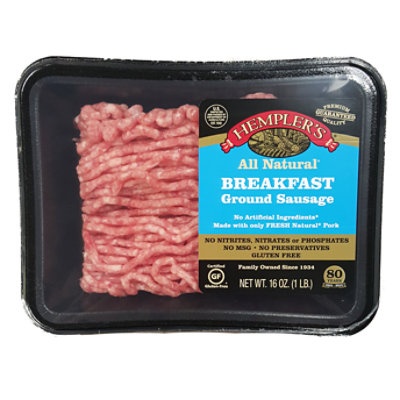 slide 1 of 9, Hempler's Ground Breakfast Sausage, 